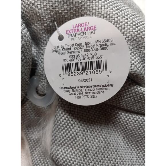 Gray Tweed Trapper Dog Hat - L/XL - Faux Fur - Boots & Barkley - NWT - Picture 8 of 10